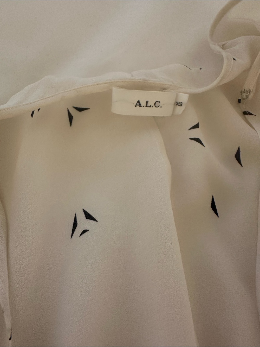 A.L.C. Cream Sleeveless Printed Silk Camisole - Picture 5 of 6
